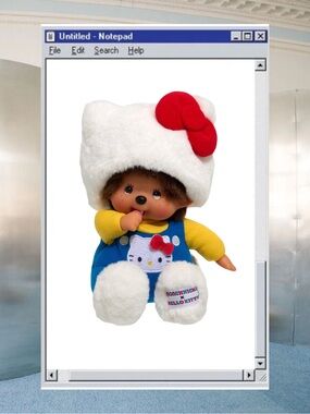 Sekiguchi Hello Kitty x Monchichi Plush- Sanrio Collaboration Limited Edition